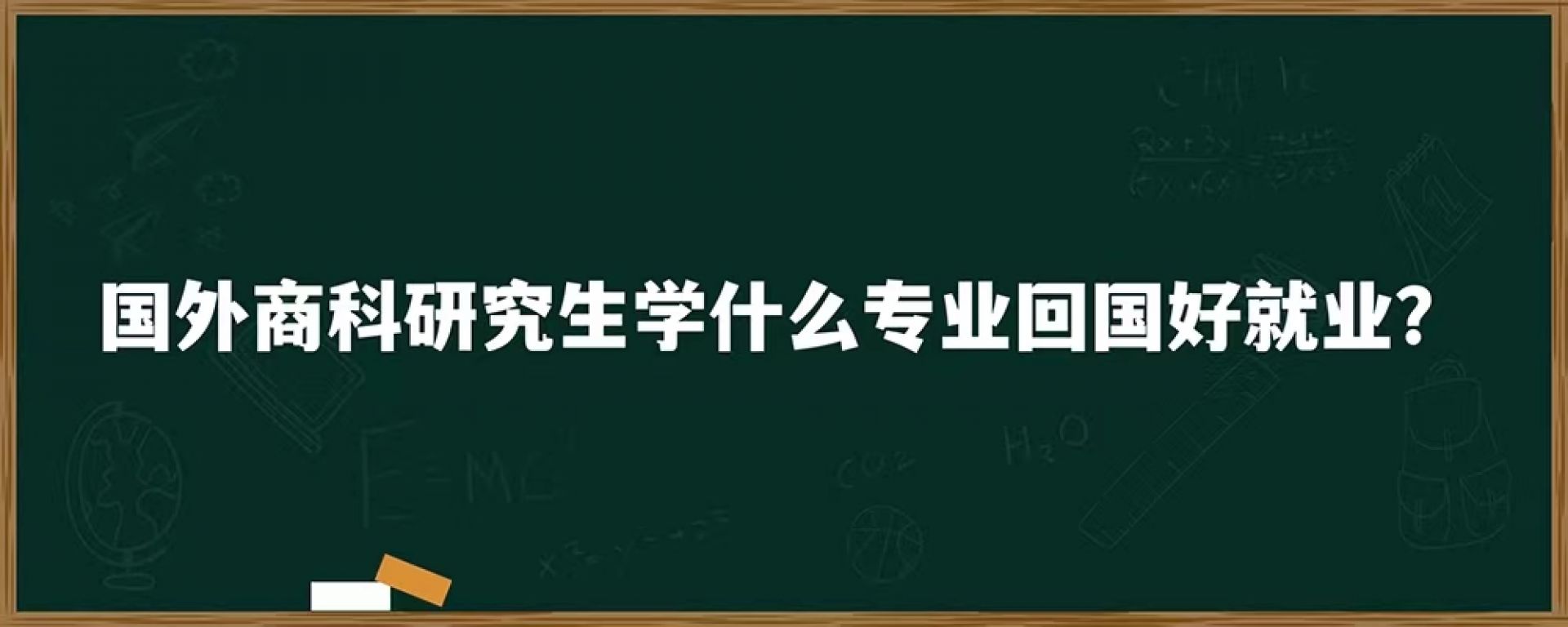 国外商科研究生学什么专业回国好就业