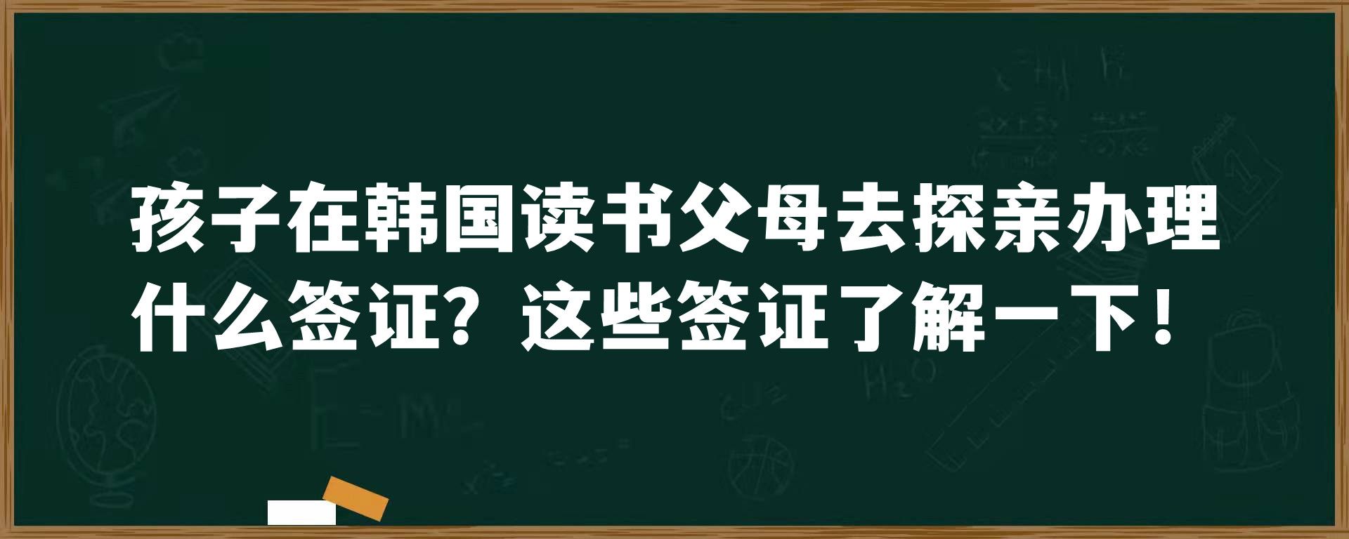 孩子在韩国读书父母去探亲办理什么签证？这些签证了解一下！