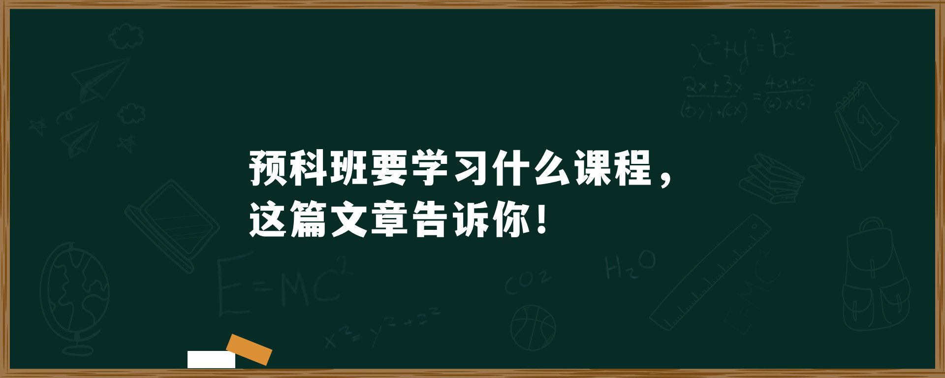 预科班要学习什么课程，这篇文章告诉你！