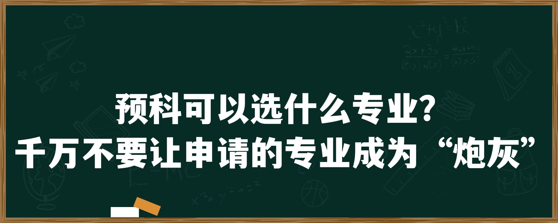 预科可以选什么专业？千万不要让申请的专业成为“炮灰”