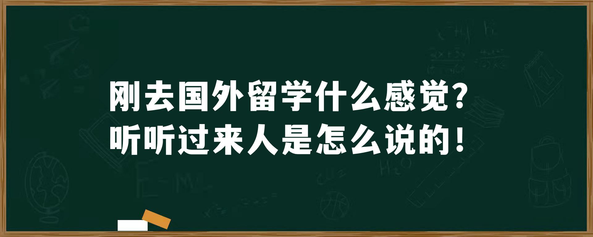 刚去国外留学什么感觉？听听过来人是怎么说的！