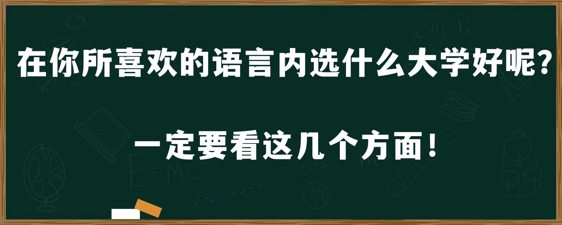 在你所喜欢的语言内选什么大学好呢？一定要看这几个方面！