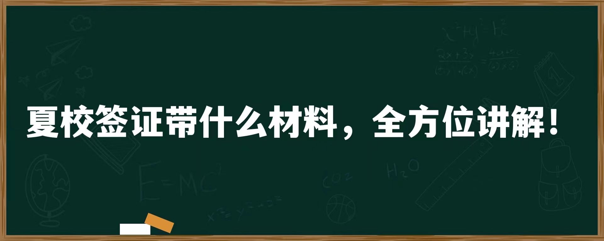 夏校签证带什么材料，全方位讲解！