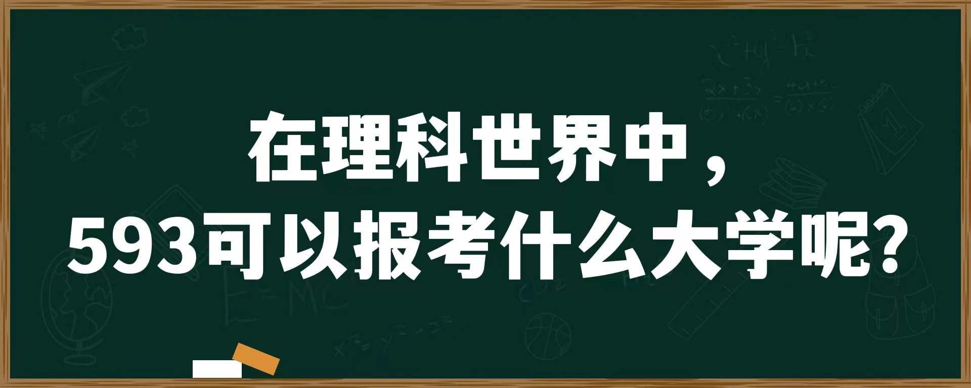 在理科世界中，593可以报考什么大学呢？