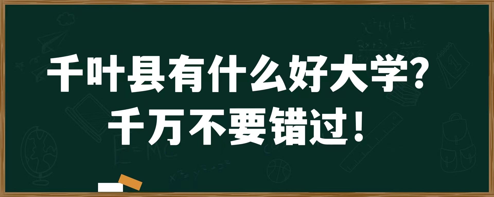 千叶县有什么好大学？千万不要错过！