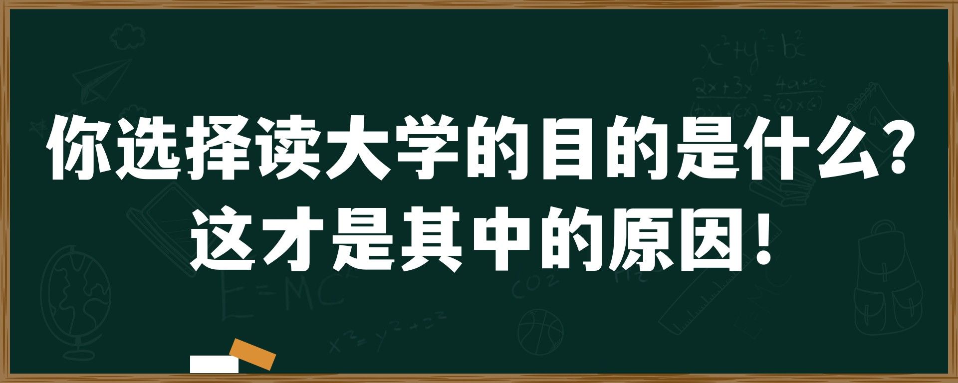 你选择读大学的目的是什么？这才是其中的原因！