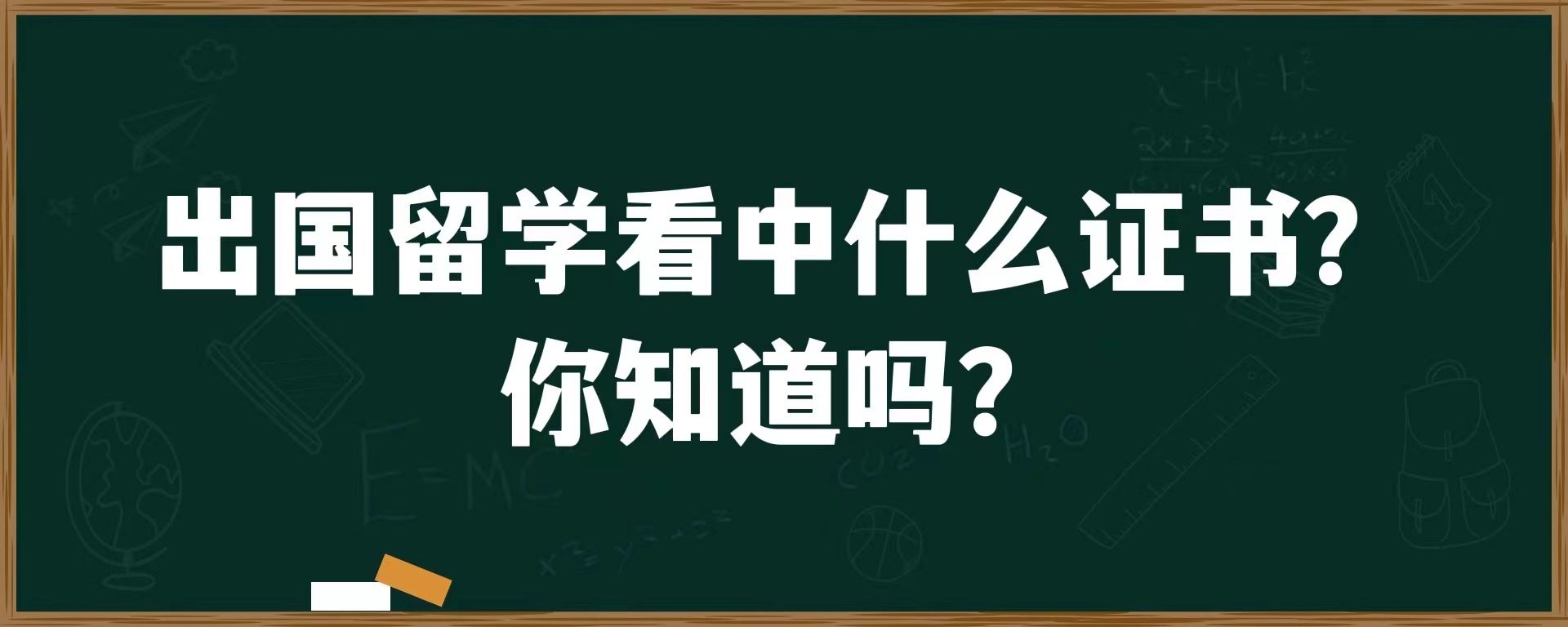 出国留学看中什么证书？你知道吗？