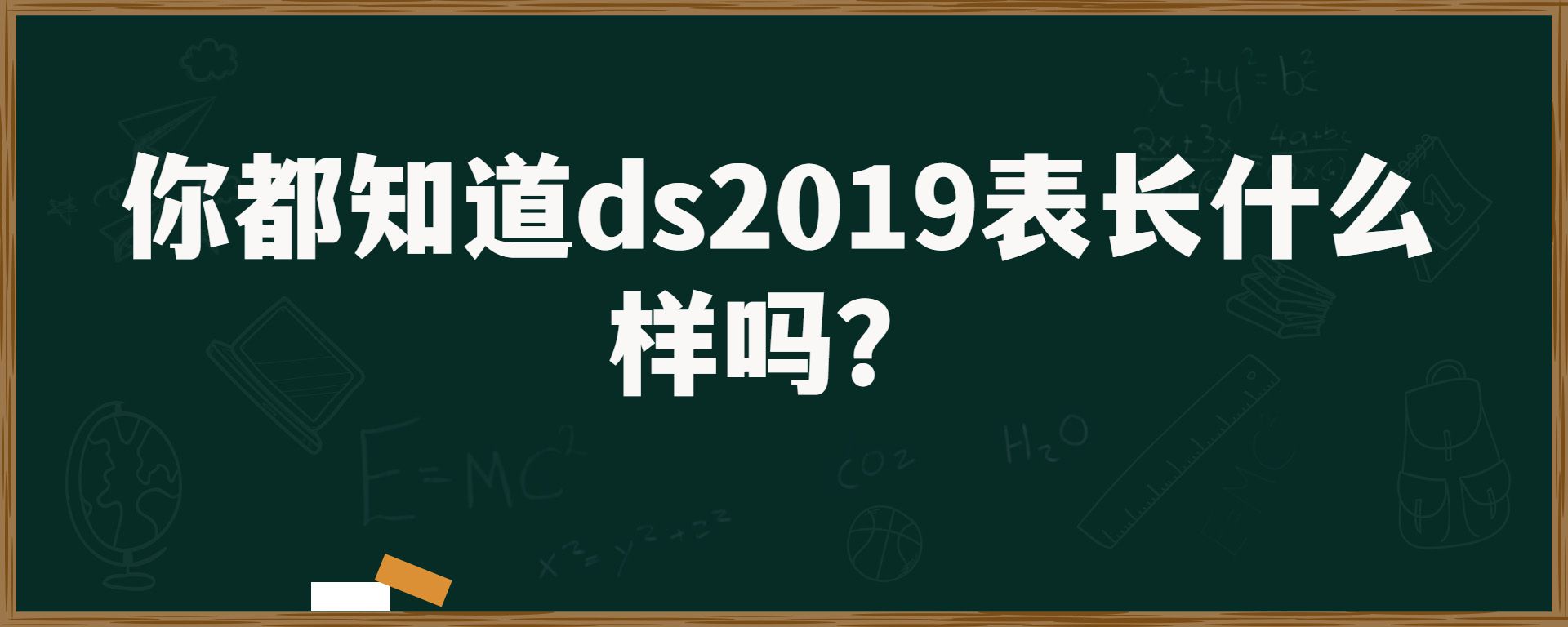 你都知道ds2019表长什么样吗？