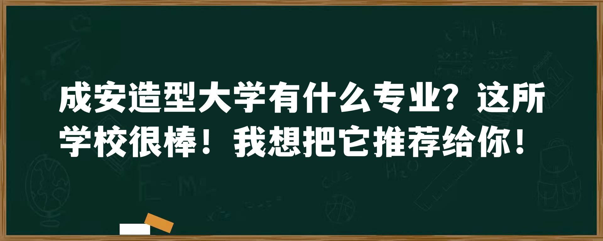 成安造型大学有什么专业？这所学校很棒！我想把它推荐给你！