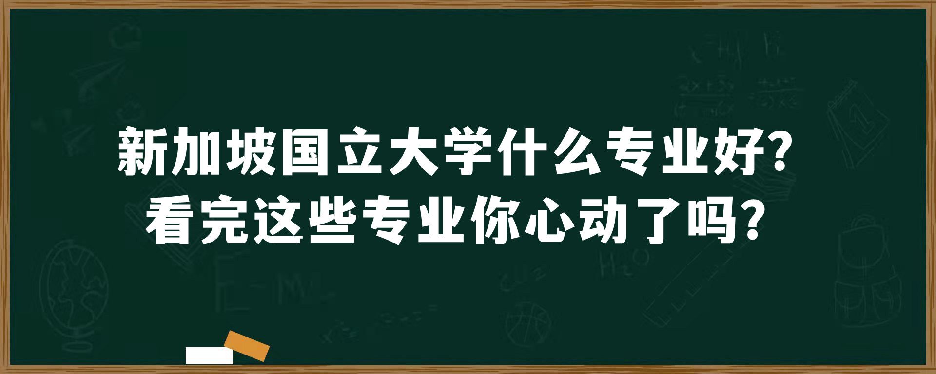 新加坡国立大学什么专业好？看完这些专业你心动了吗？