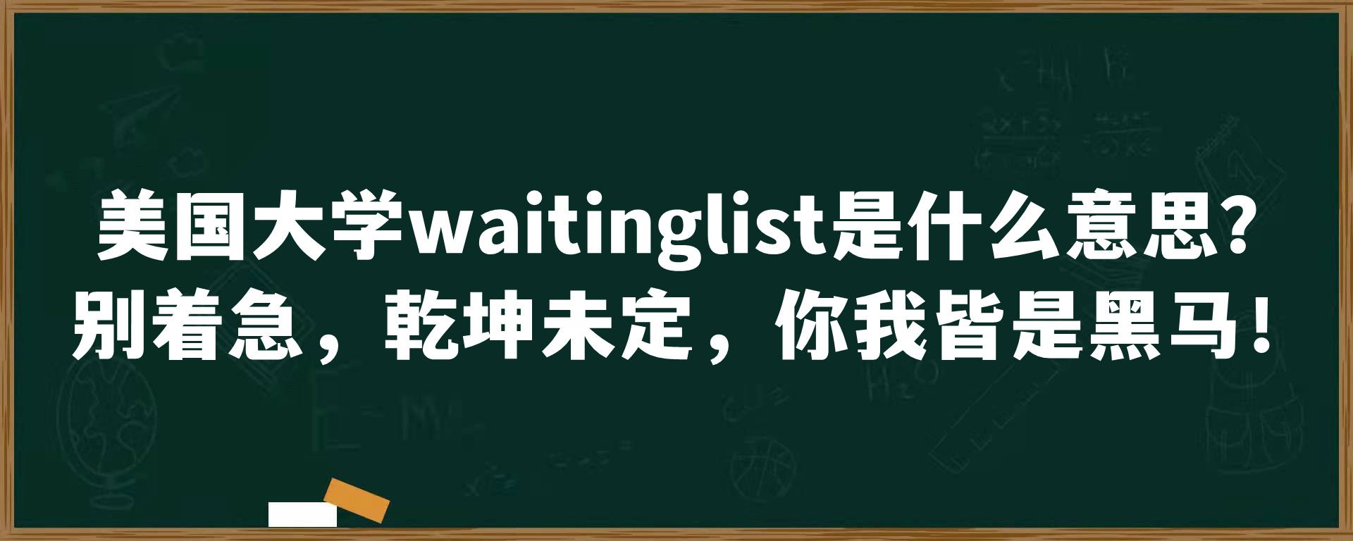 美国大学waitinglist是什么意思？别着急，乾坤未定，你我皆是黑马！