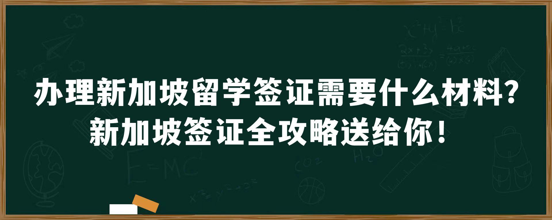 办理新加坡留学签证需要什么材料？新加坡签证全攻略送给你！