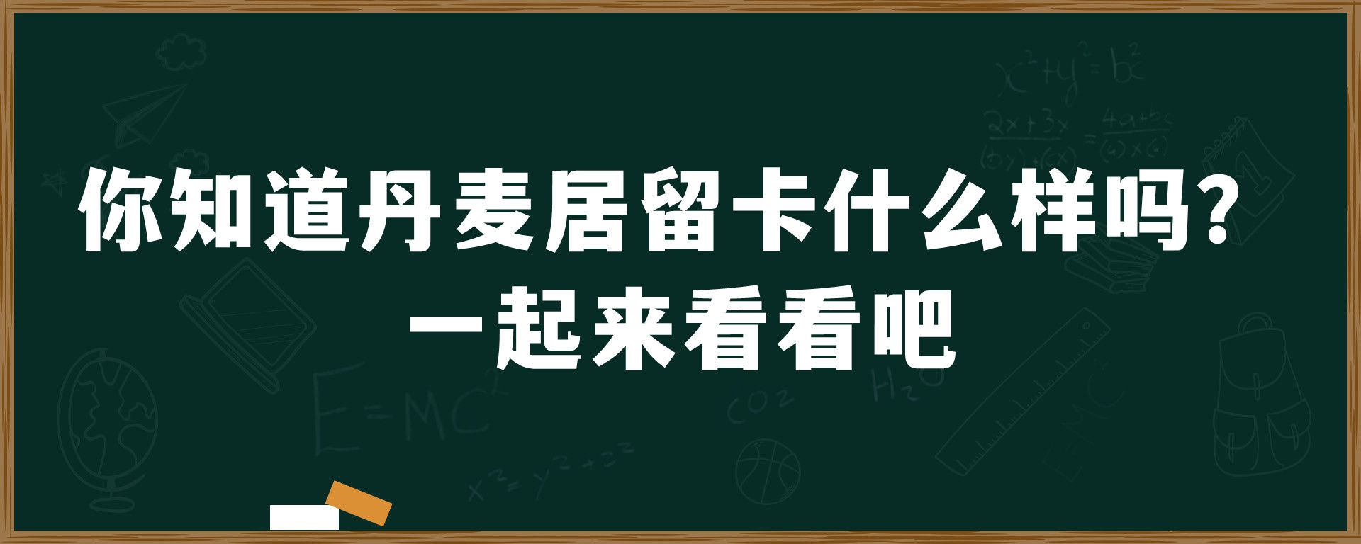 你知道丹麦居留卡什么样吗？一起来看看吧