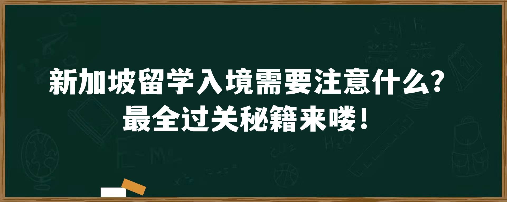 新加坡留学入境需要注意什么？最全过关秘籍来喽！