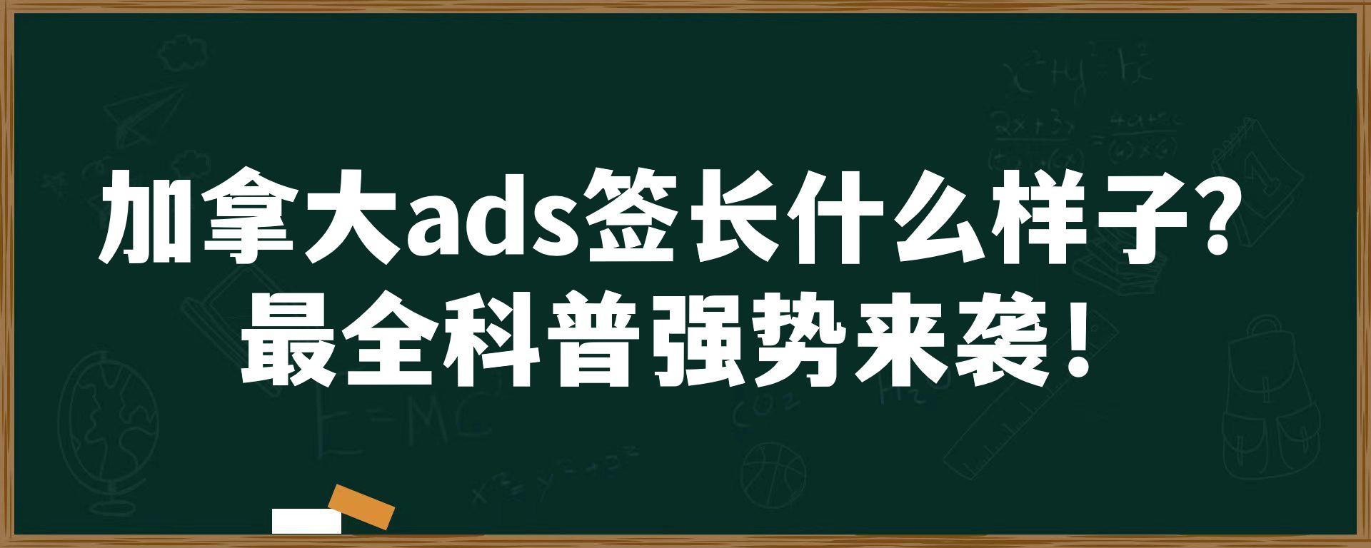 加拿大ads签长什么样子？最全科普强势来袭！