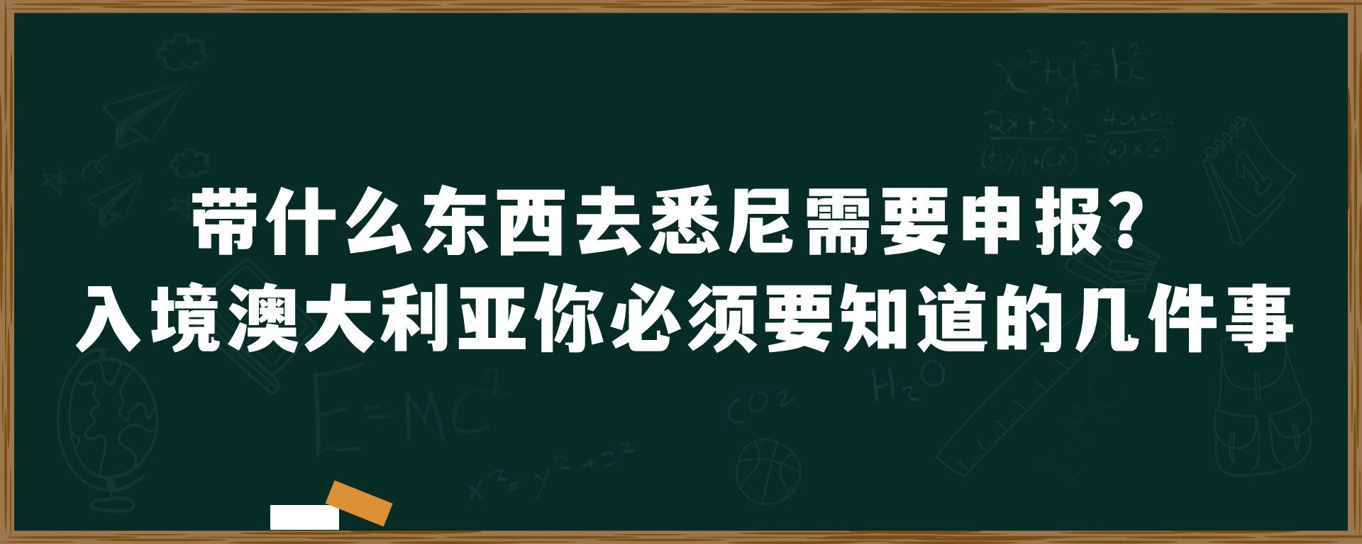 带什么东西去悉尼需要申报？入境澳大利亚你必须要知道的几件事