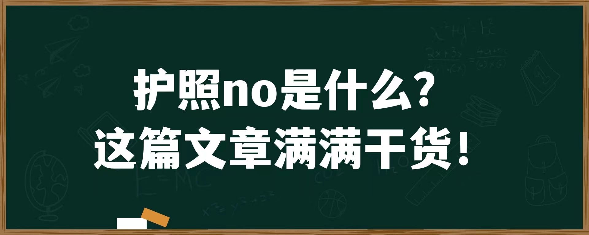 护照no是什么？这篇文章满满干货！