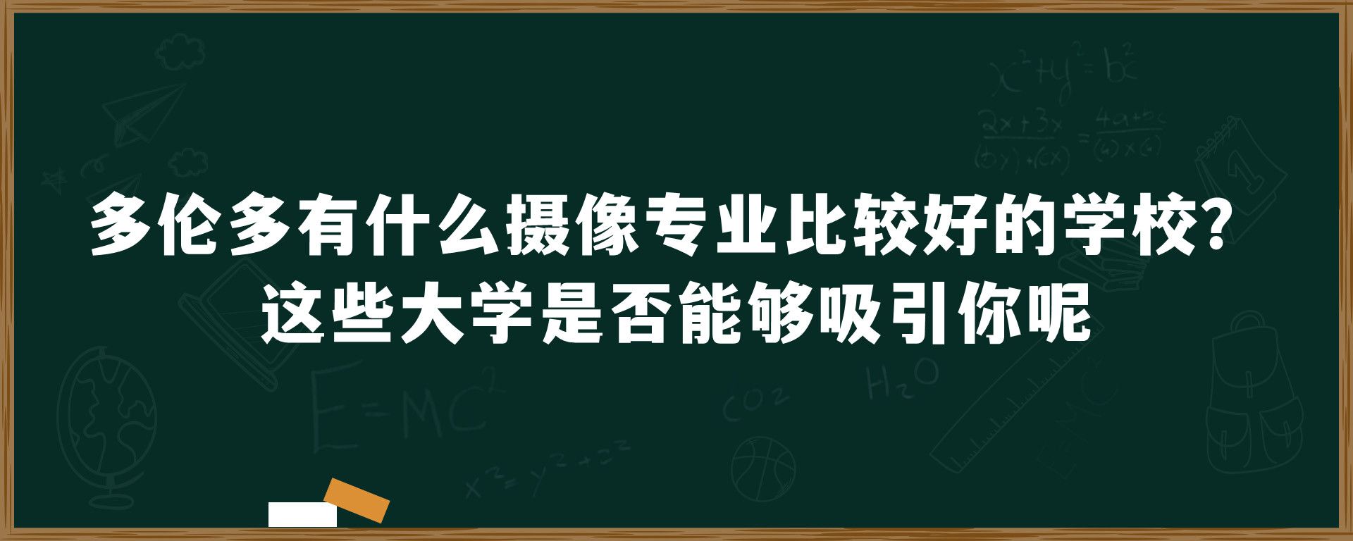 多伦多有什么摄像专业比较好的学校？这些大学是否能够吸引你呢