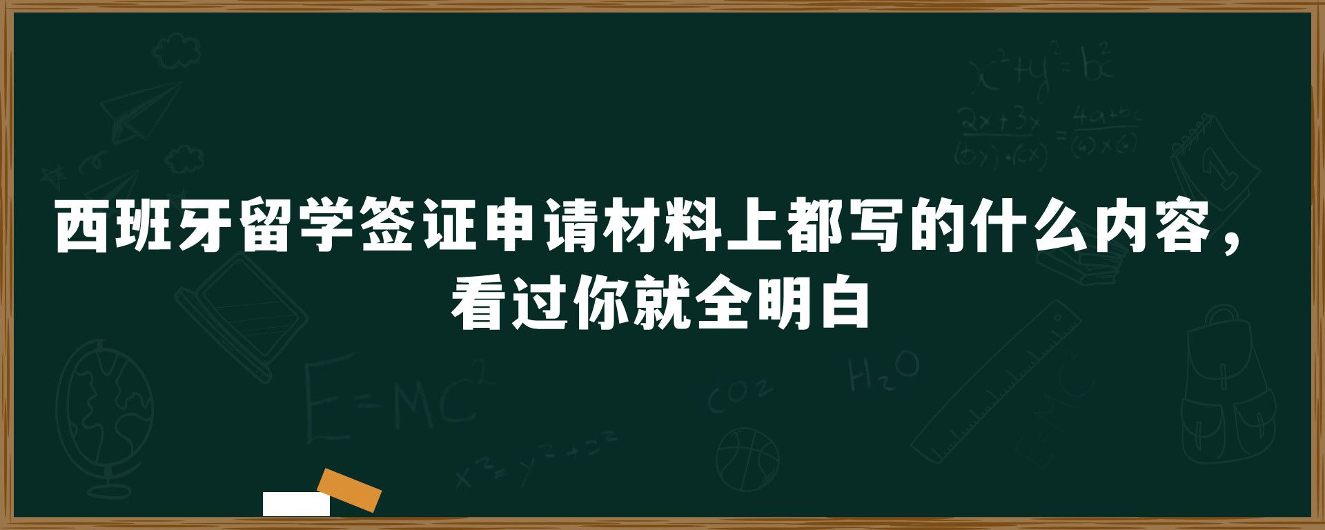 西班牙留学签证申请材料上都写的什么内容，看过你就全明白