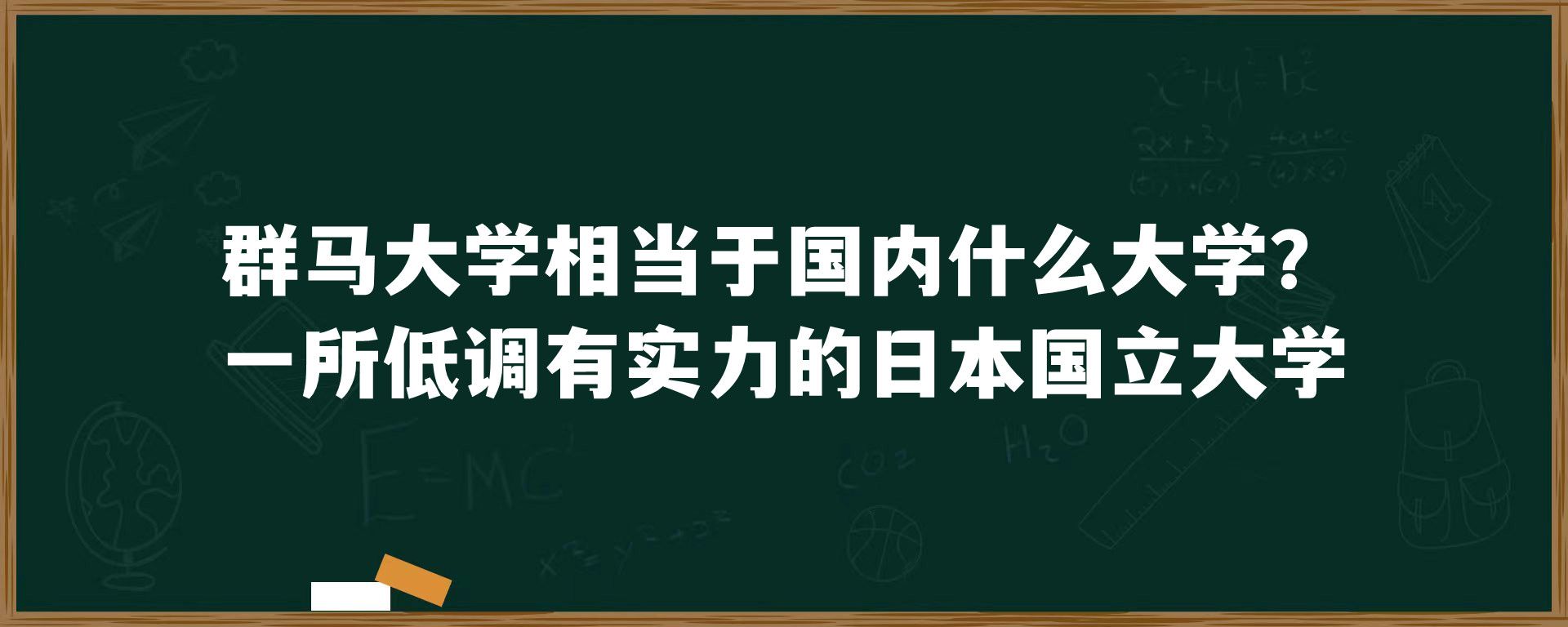 群马大学相当于国内什么大学？一所低调有实力的日本国立大学