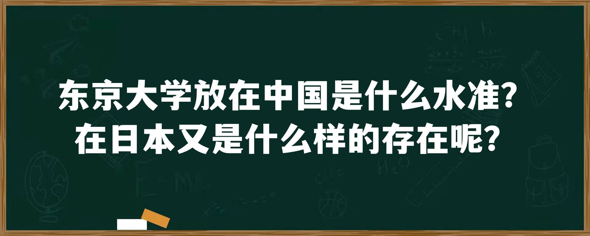 东京大学放在中国是什么水准？在日本又是什么样的存在呢？