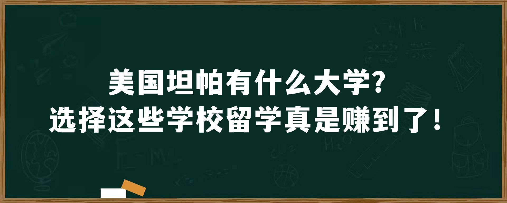 美国坦帕有什么大学？选择这些学校留学真是赚到了！