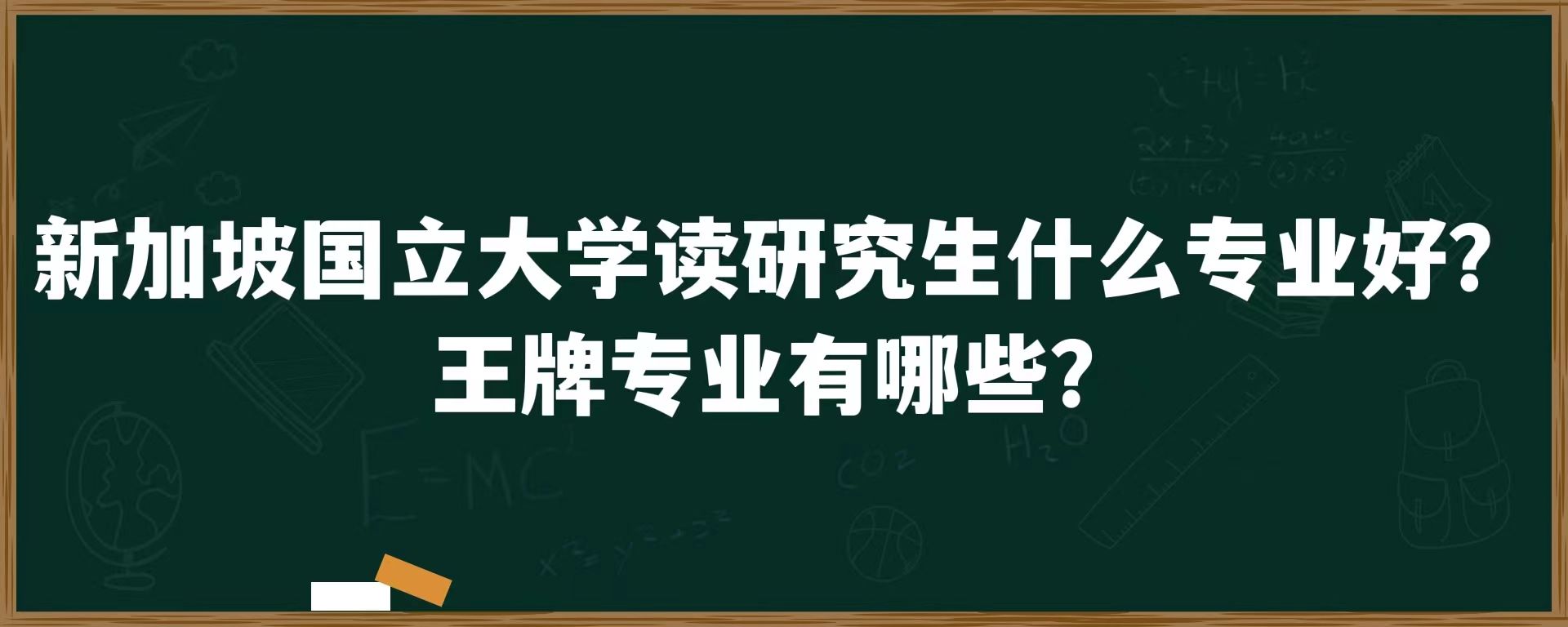 新加坡国立大学读研究生什么专业好？王牌专业有哪些？