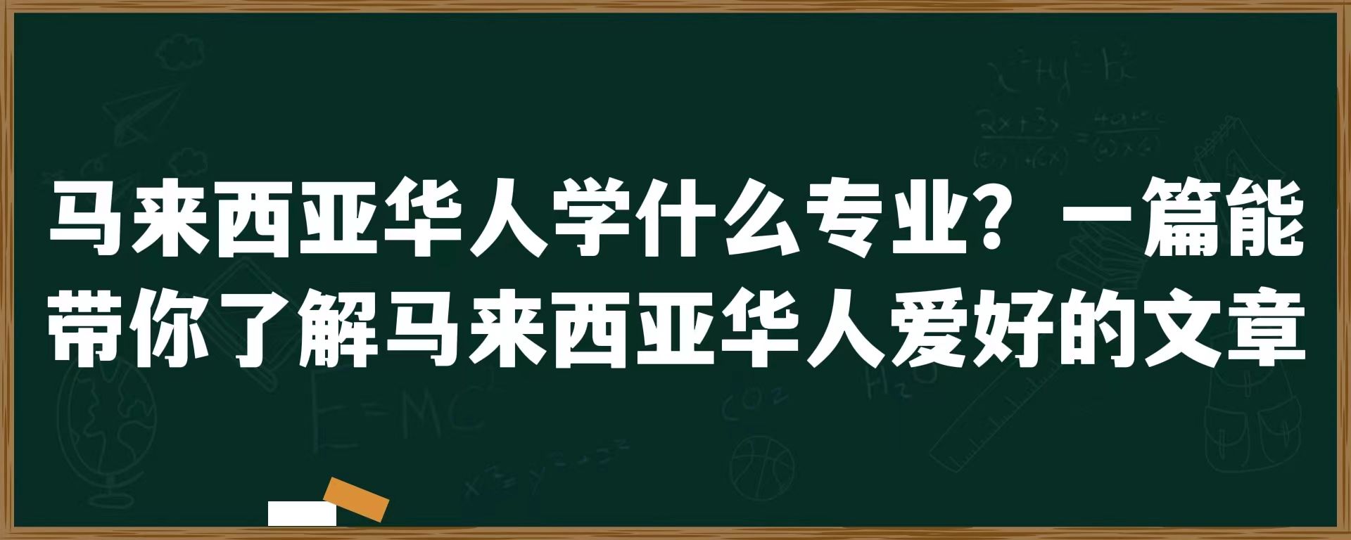 马来西亚华人学什么专业？一篇能带你了解马来西亚华人爱好的文章