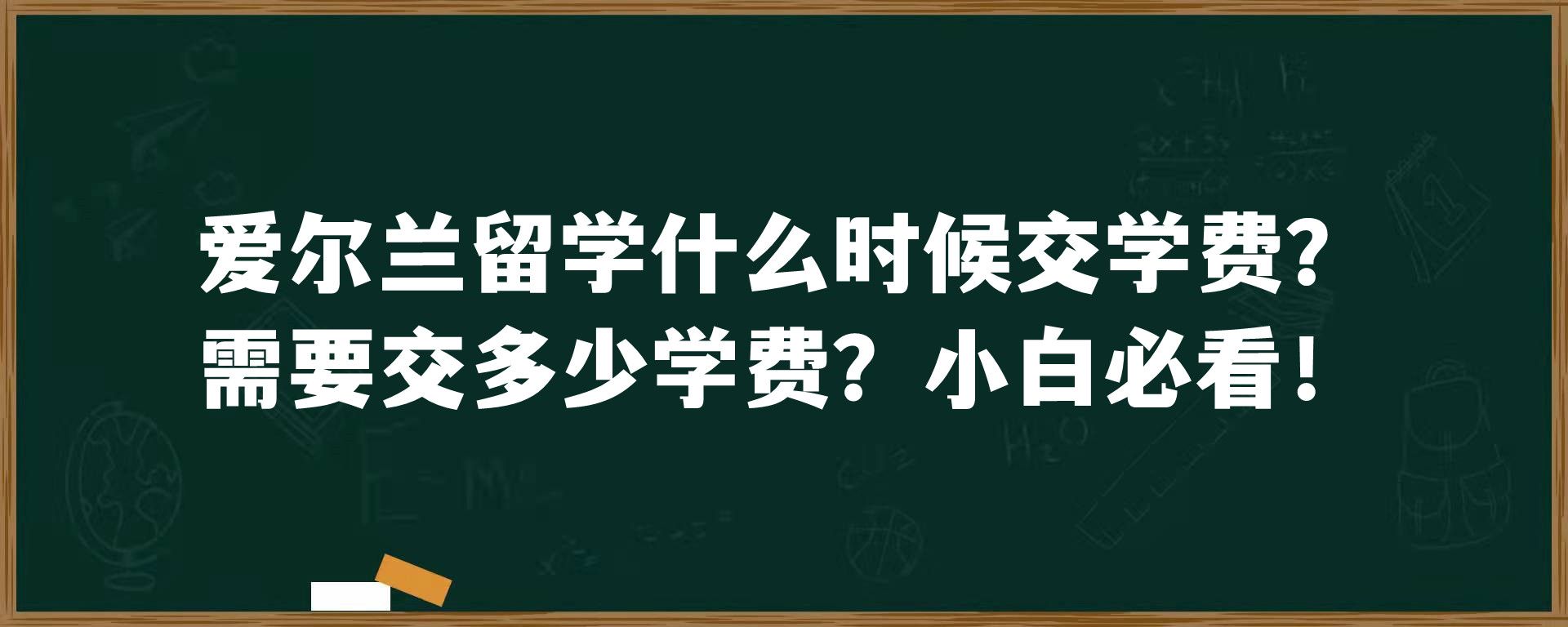 爱尔兰留学什么时候交学费？需要交多少学费？小白必看！