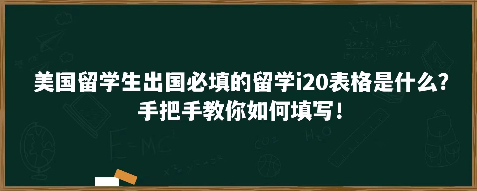 美国留学生出国必填的留学i20表格是什么？手把手教你如何填写！