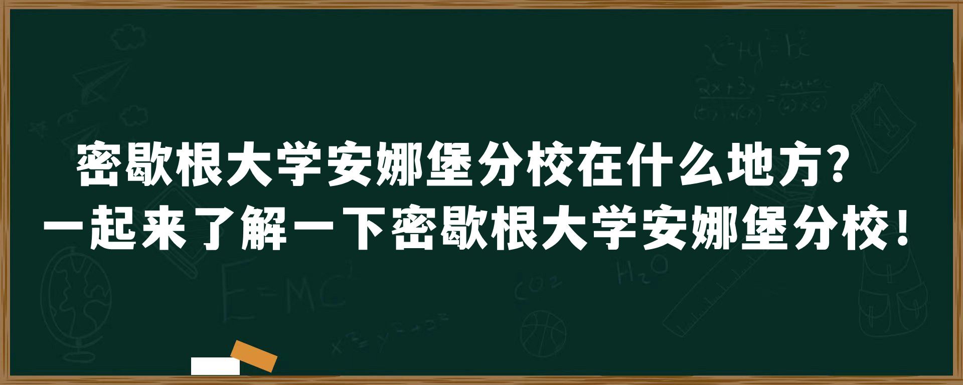 密歇根大学安娜堡分校在什么地方？一起来了解一下密歇根大学安娜堡分校！