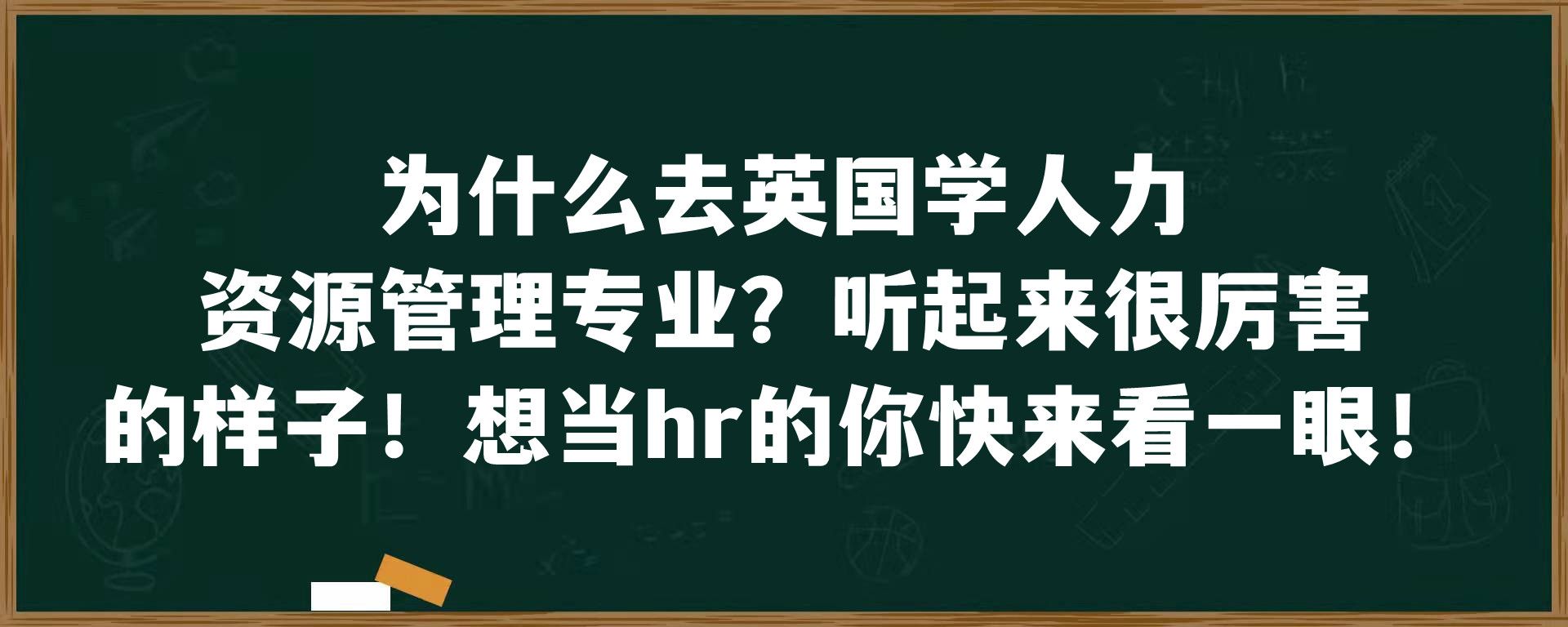 为什么去英国学人力资源管理专业？听起来很厉害的样子！想当hr的你快来看一眼！