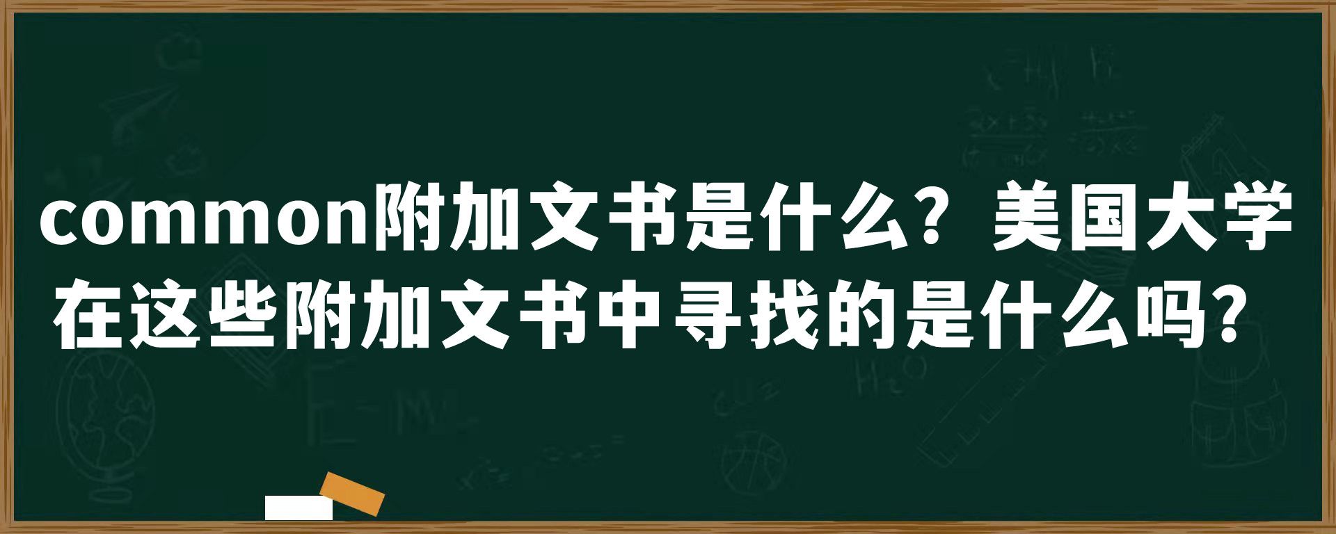 common附加文书是什么？美国大学在这些附加文书中寻找的是什么吗？