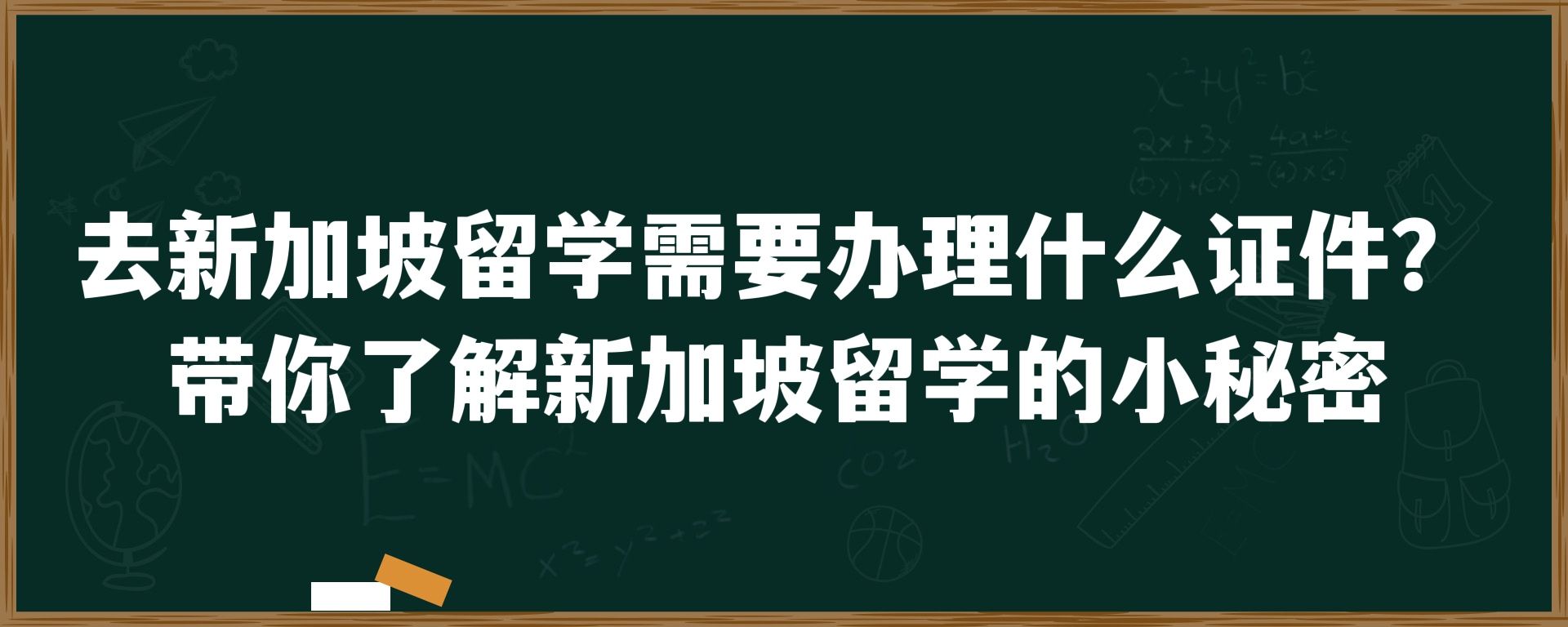 去新加坡留学需要办理什么证件？带你了解新加坡留学的小秘密