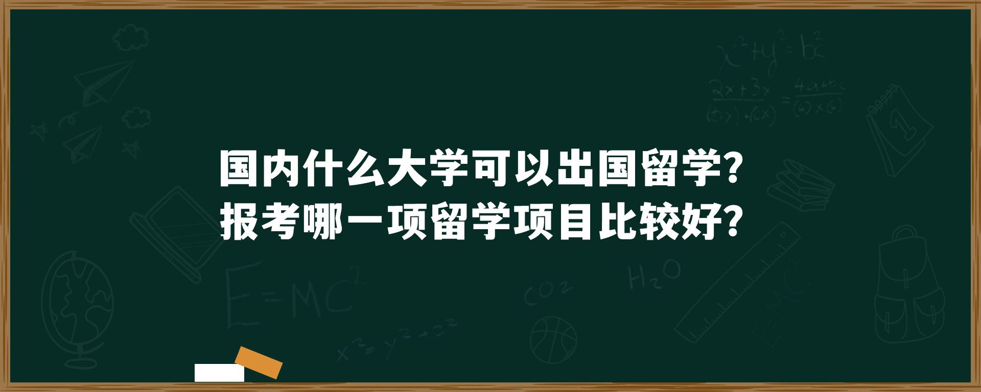 国内什么大学可以出国留学？报考哪一项留学项目比较好？