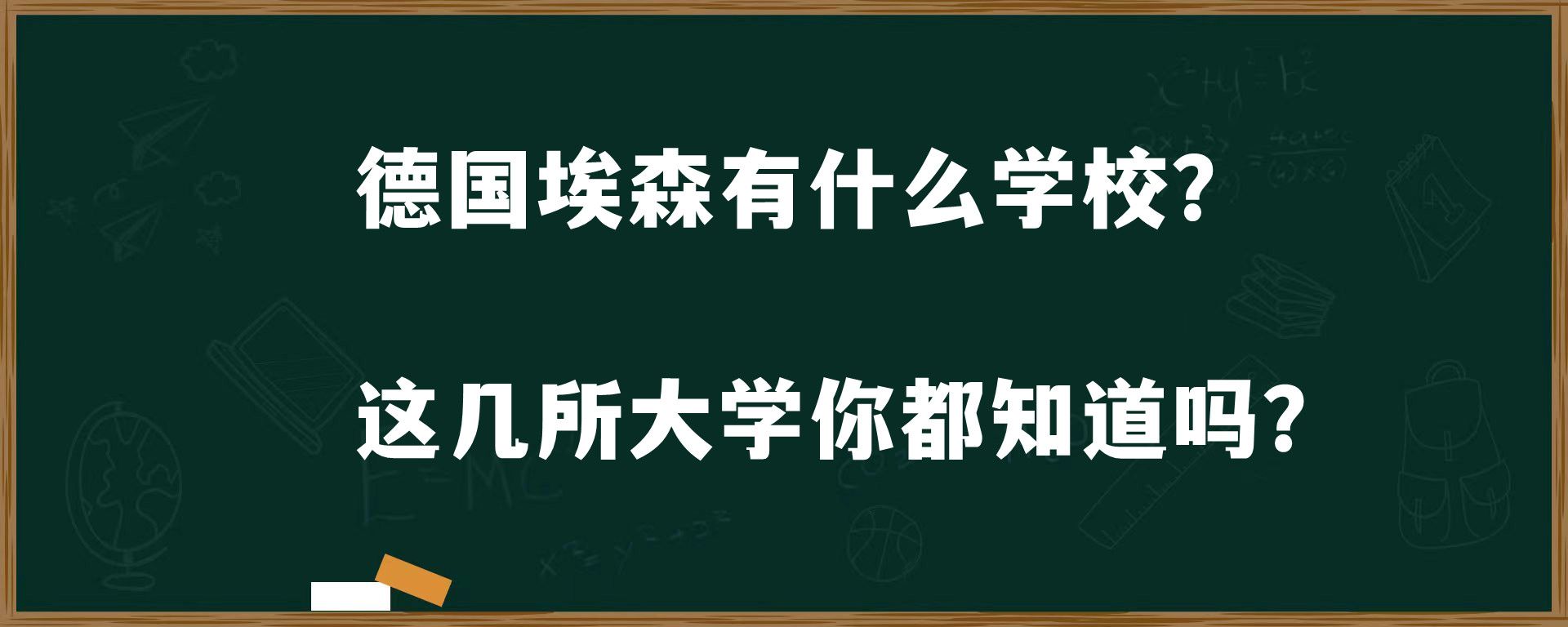 德国埃森有什么学校？这几所大学你都知道吗？