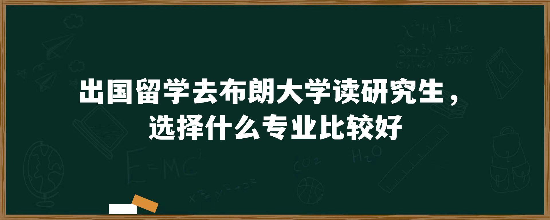 出国留学去布朗大学读研究生，选择什么专业比较好