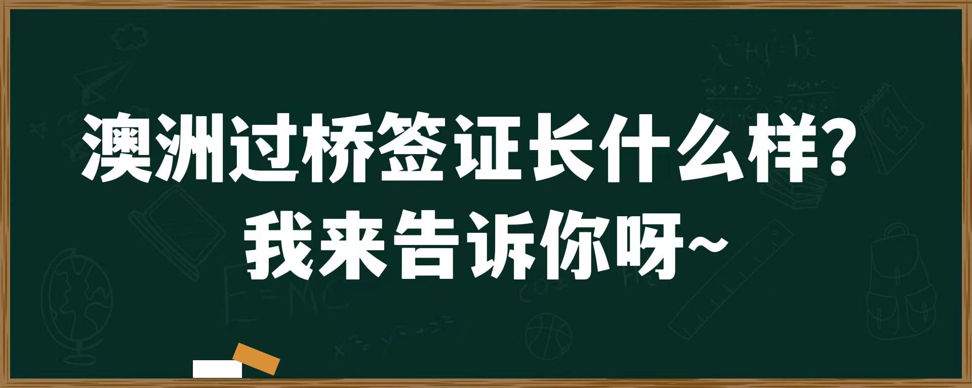 澳洲过桥签证长什么样？我来告诉你呀~