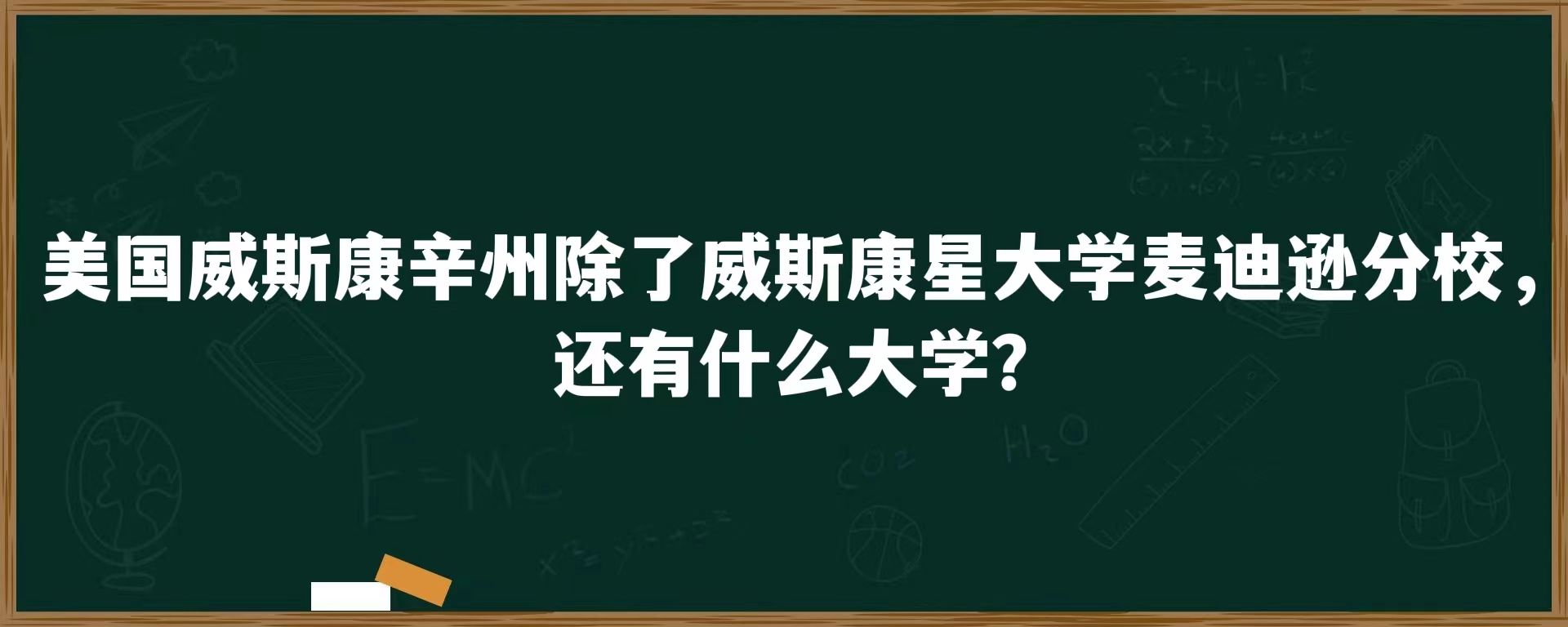 美国威斯康辛州除了威斯康星大学麦迪逊分校，还有什么大学？