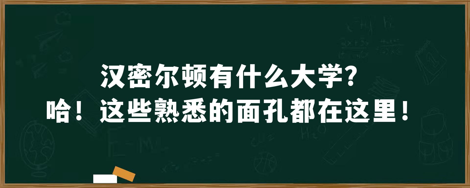 汉密尔顿有什么大学？哈！这些熟悉的面孔都在这里！