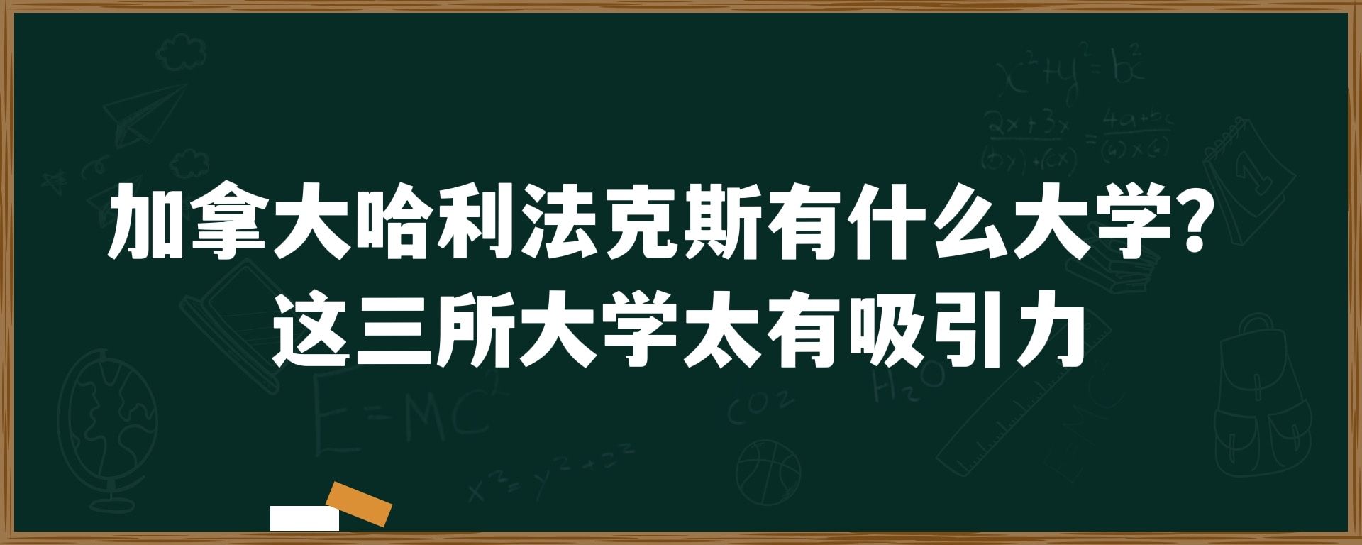 加拿大哈利法克斯有什么大学？这三所学校太有吸引力