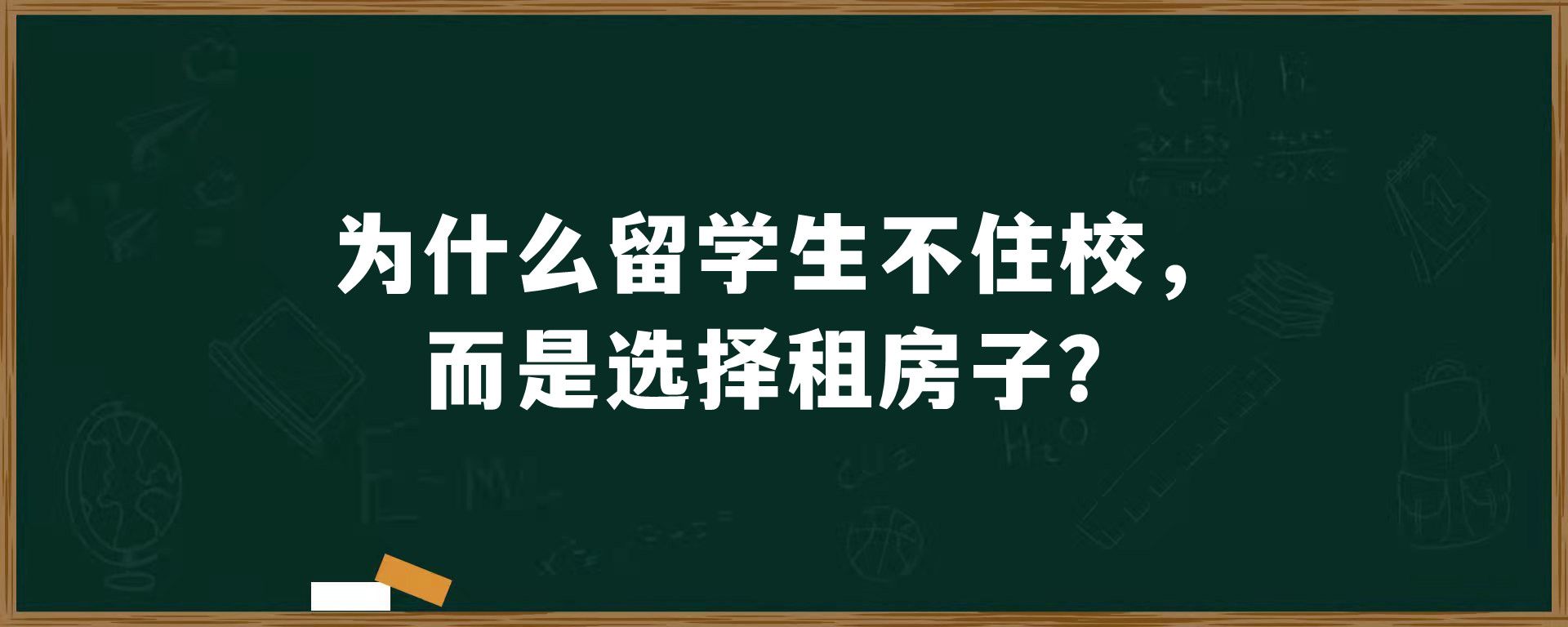 为什么留学生不住校，而是选择租房子？