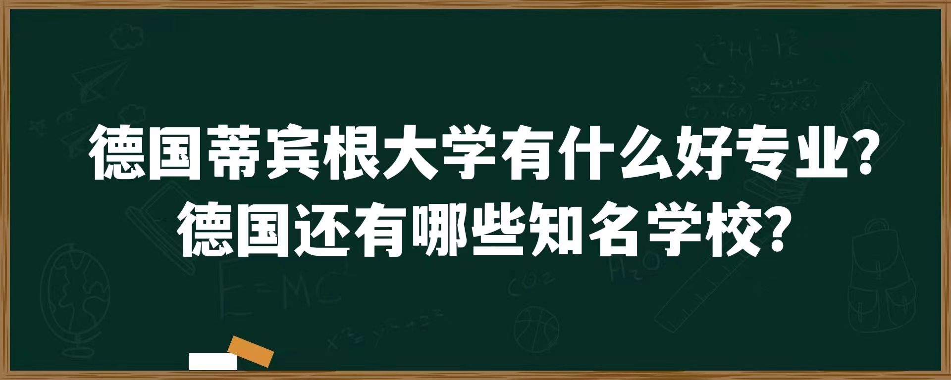 德国蒂宾根大学有什么好专业？德国还有哪些知名学校？