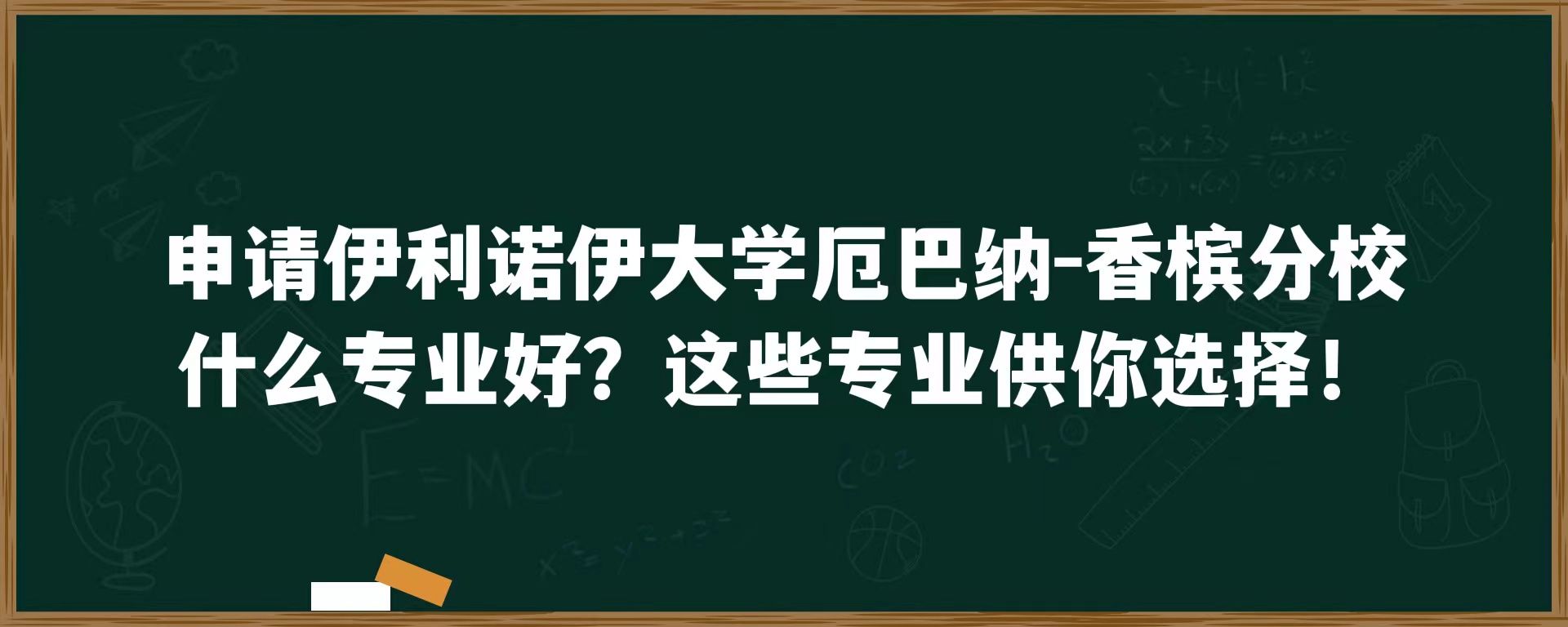 申请伊利诺伊大学厄巴纳-香槟分校什么专业好？这些专业供你选择！