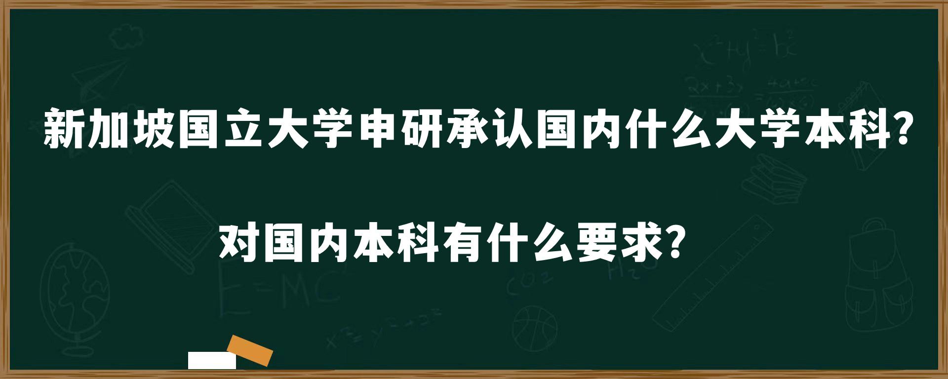 新加坡国立大学申研承认国内什么大学本科？对国内本科有什么要求？