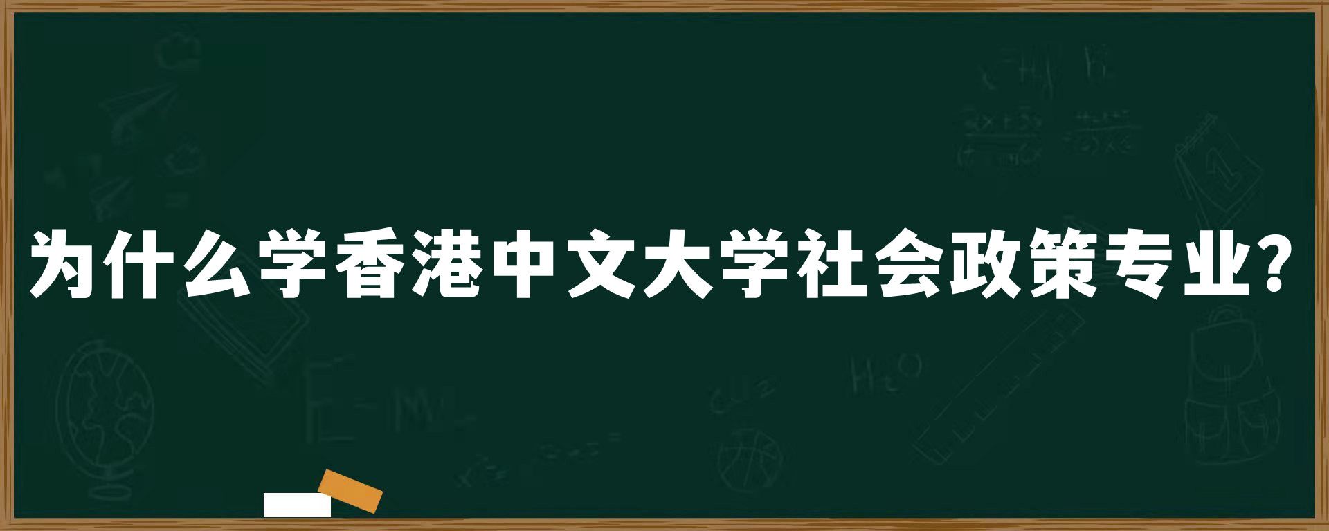 为什么学香港中文大学社会政策专业？