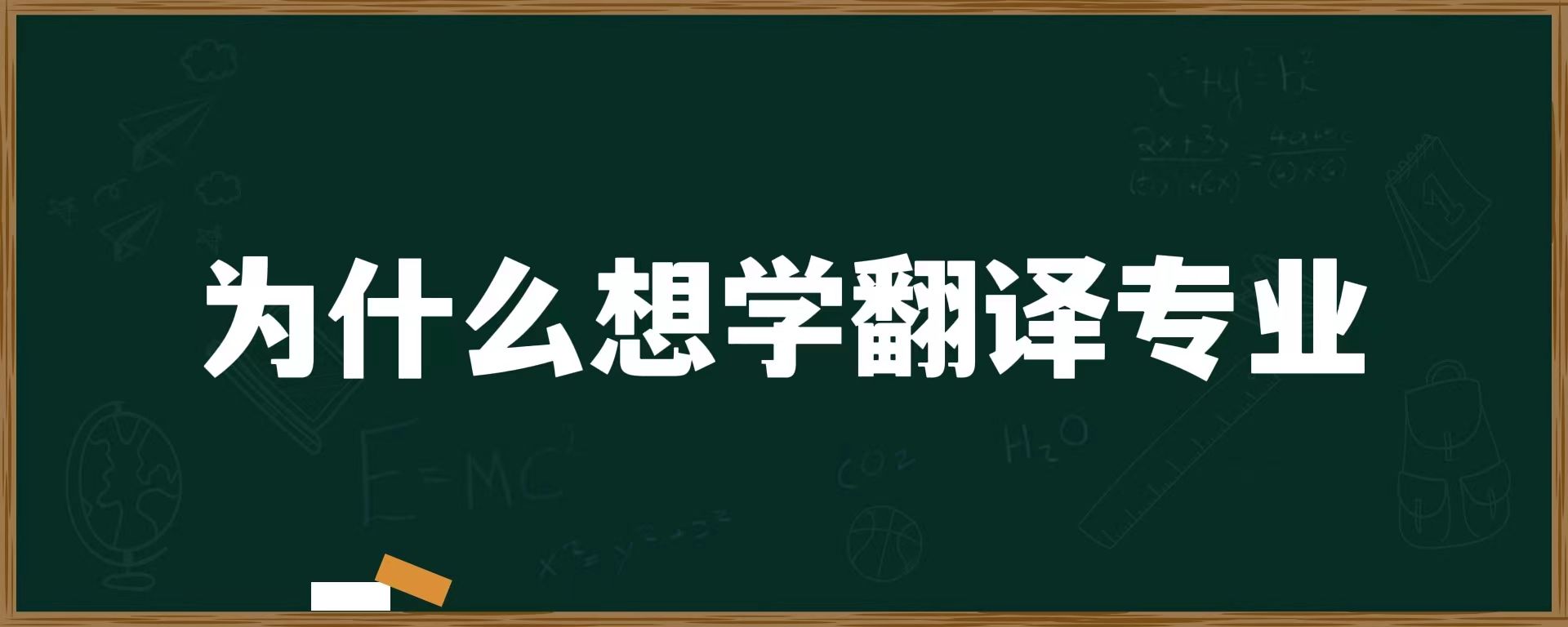 为什么想学翻译专业