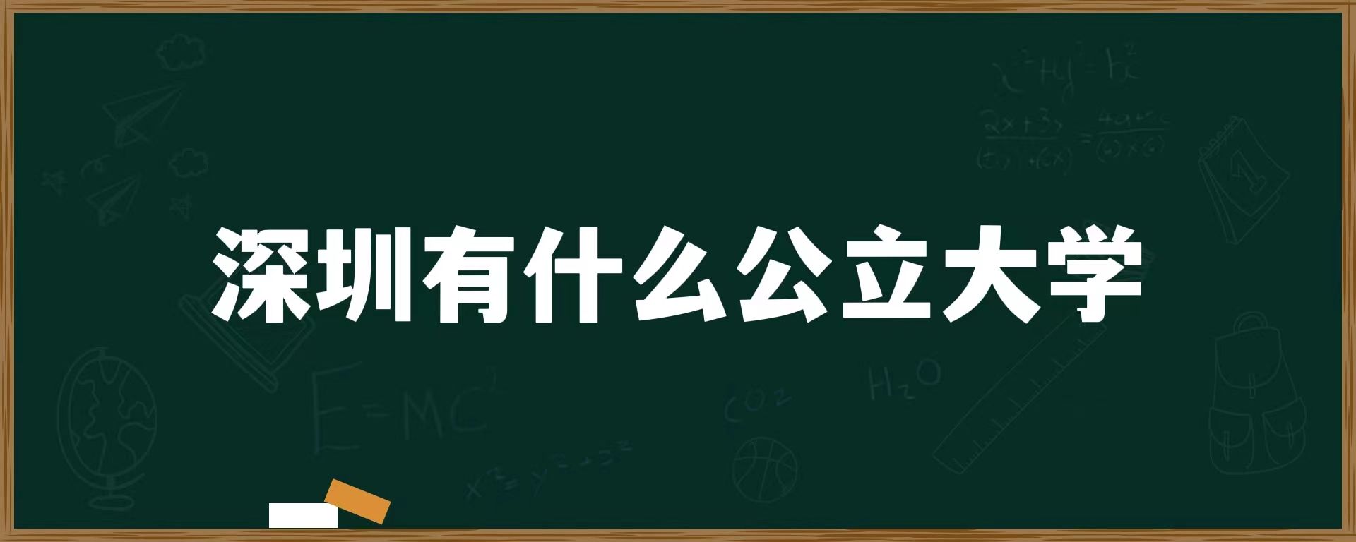 深圳有什么公立大学