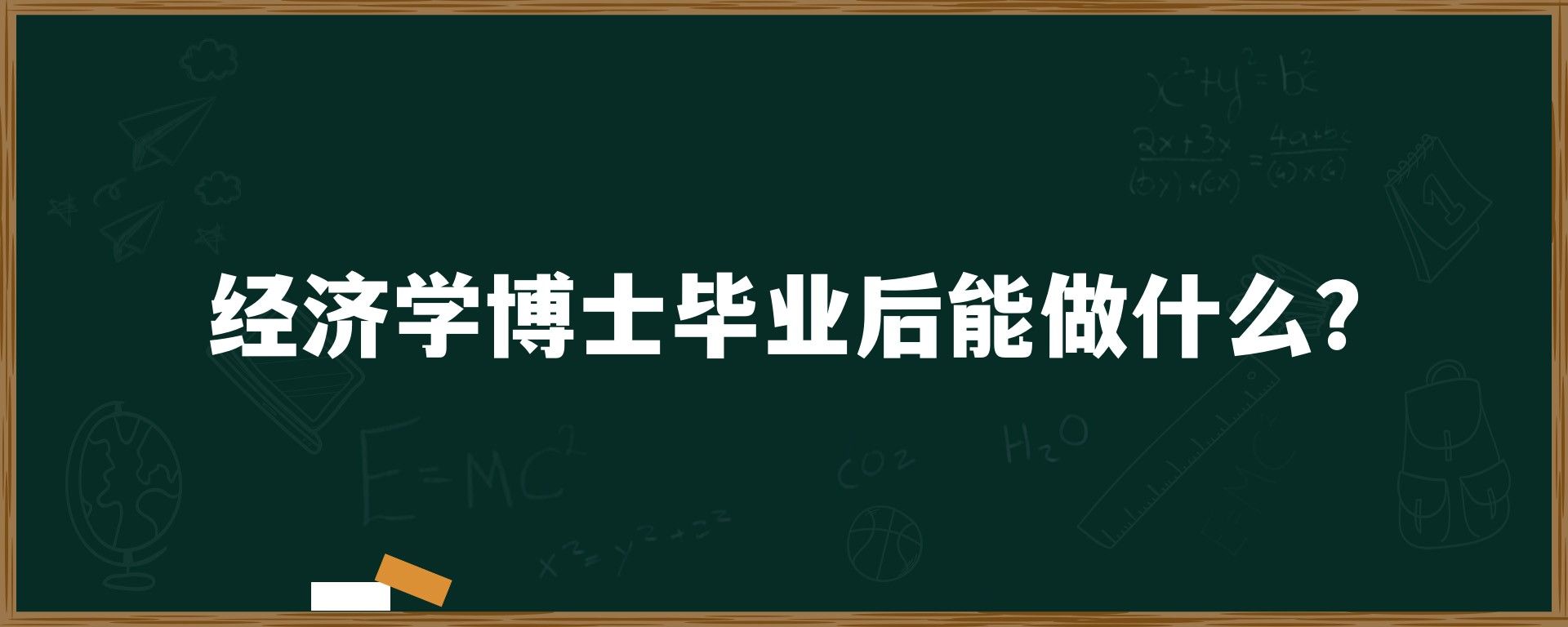 经济学博士毕业后能做什么？