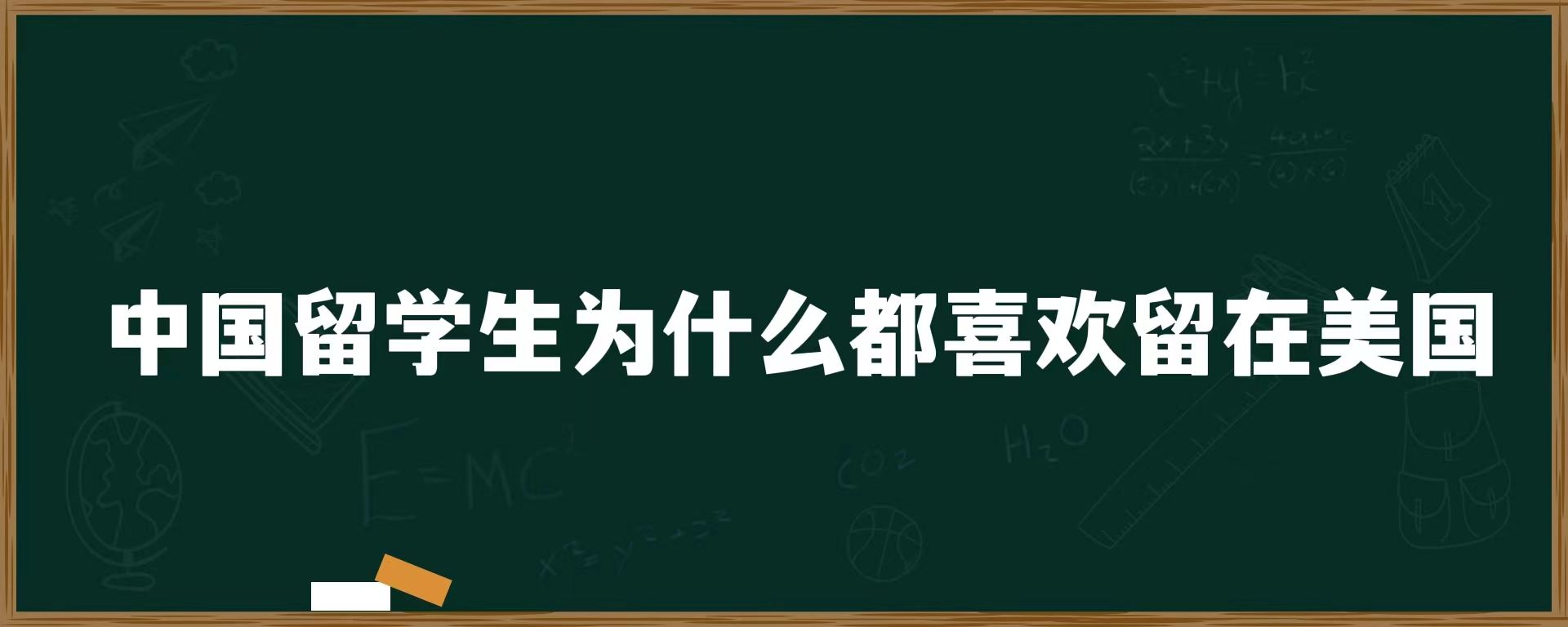 中国留学生为什么都喜欢留在美国